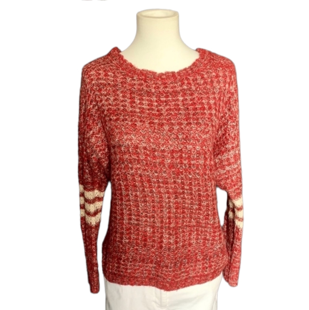 Jessica Simpson Knit Striped Crew Neck Pullover Sweater